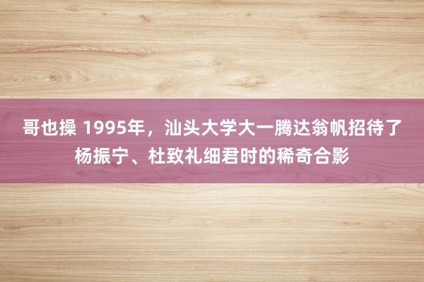 哥也操 1995年，汕头大学大一腾达翁帆招待了杨振宁、杜致礼细君时的稀奇合影